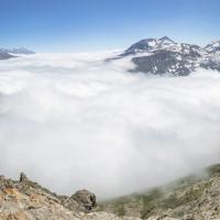 La lombarde recouvre le lac du Mont-Cenis